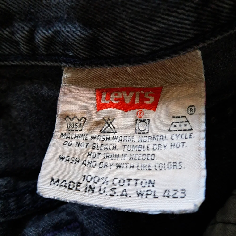 Vintage 90s Levi's 501 Jeans Button Fly Cotton 5 Pocket Style High Rise Black - Picture 9 of 10